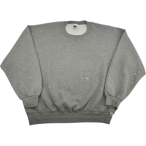 Russell Athletic Other - Vintage 90s y2k Men's Grey Russell Athletic Blank Boxy Crewneck Sweatshirt 2XL